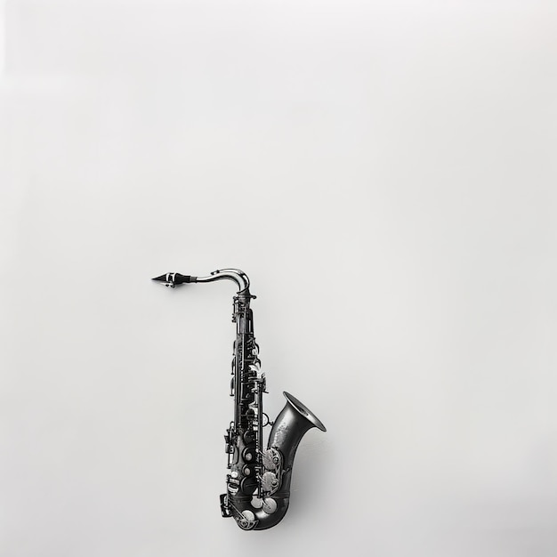 Photo saxophone sur fond blanc