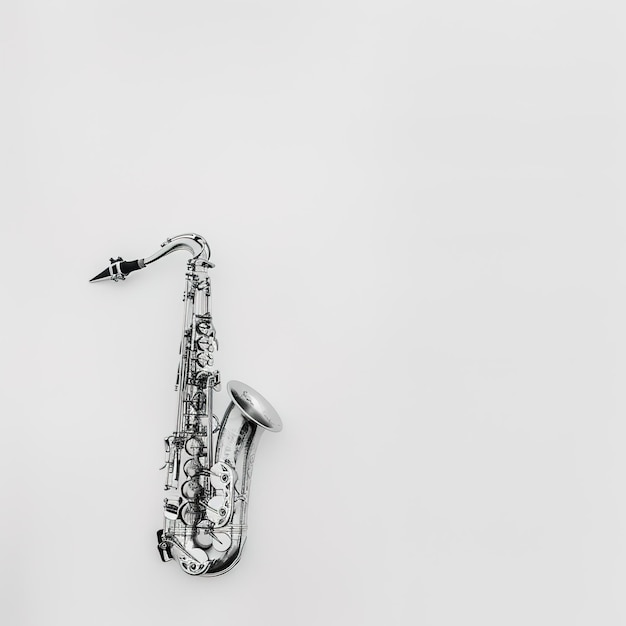 Photo saxophone sur fond blanc