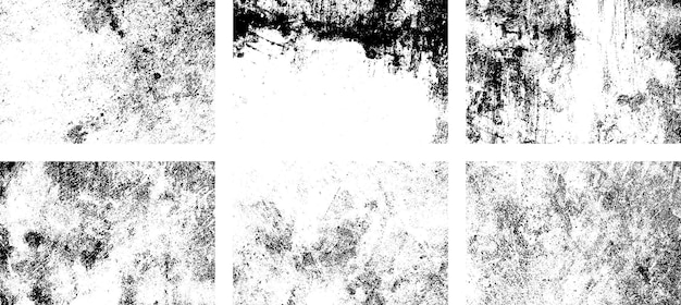 Photo set de texture de superposition de grunge noir et blanc de détresse