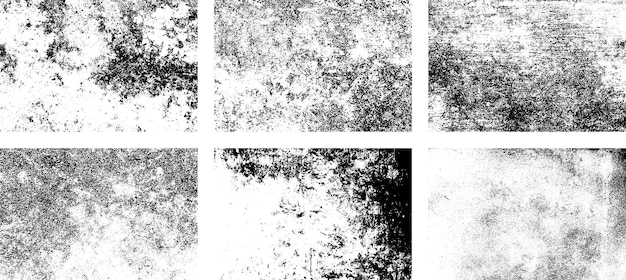 Photo set de texture de superposition de grunge noir et blanc de détresse