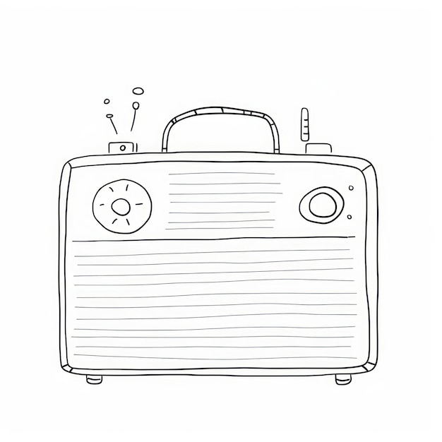 Photo sketch de bagage de la valise radio