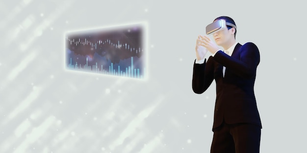 Photo stock trading vr camera business in metaverse stock trading chart et stock trading dans metaverse 3d