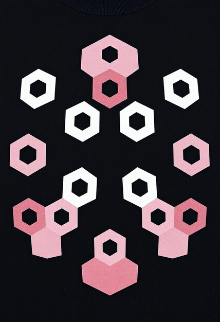 Photo t-shirt hexagonal moderne avec modèle de médias sociaux instagram ou facebook