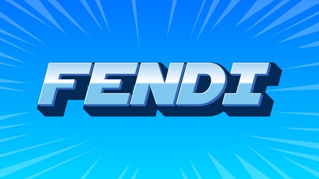 Photo texte en bleu fendi 3d