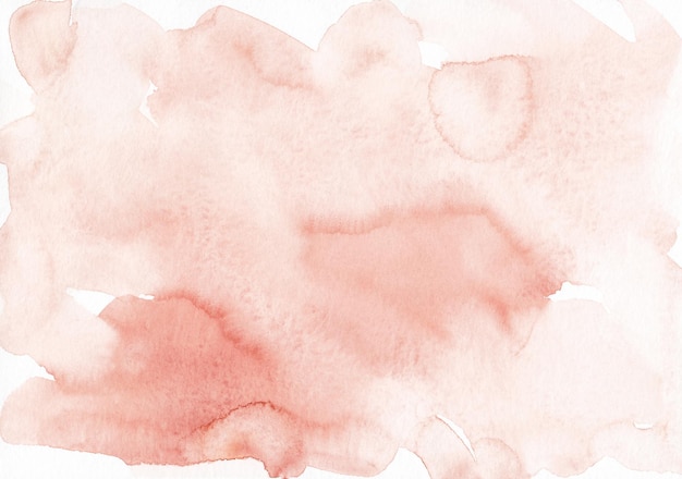 Texture de fond de couleur corail pastel aquarelle Taches rose clair sur papier peint à la main