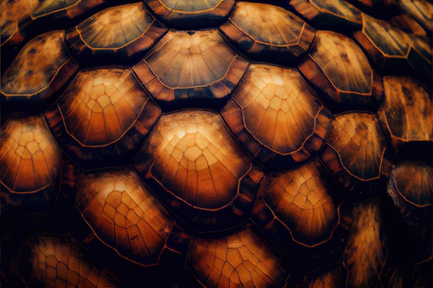 Tortue Carapace Texture Fond Brontosaure Dinosaure Peau Generative AI Illustration