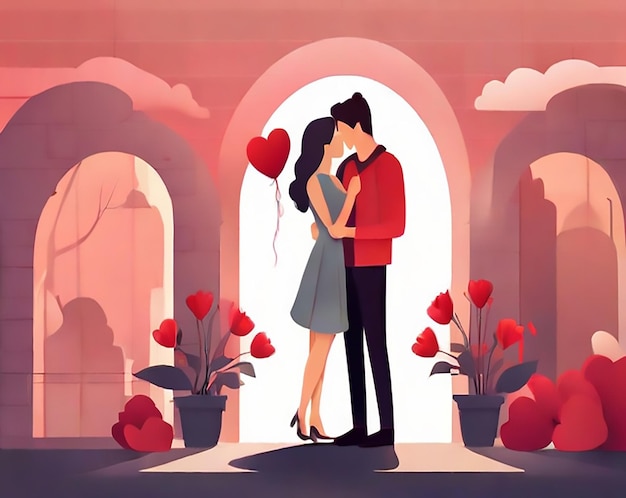 Photo valentine's day cute background mockup avec des cœurs d'amour décoratifs top view scene