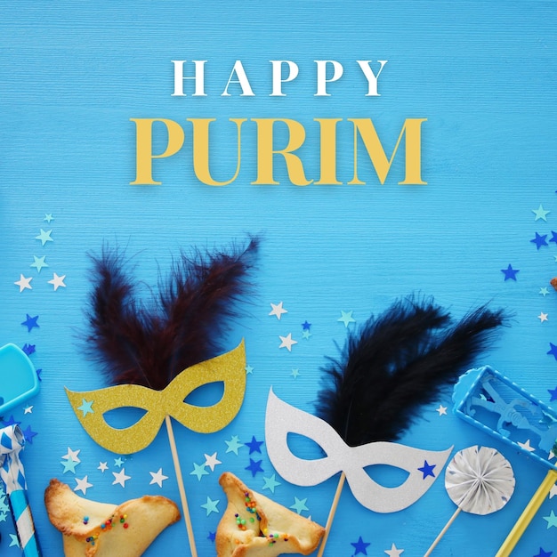 Photo vector blue bonne journée de purim sur instagram