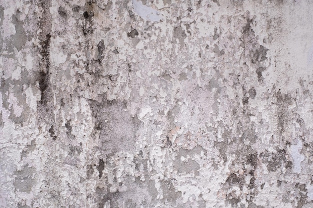 Vieux mur de béton dans la texture de fond de mur cassé de mur de ciment de couleur noir et blanc