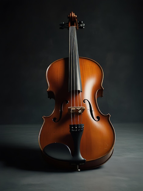 un violon est représenté avec un fond noir et un fond noir