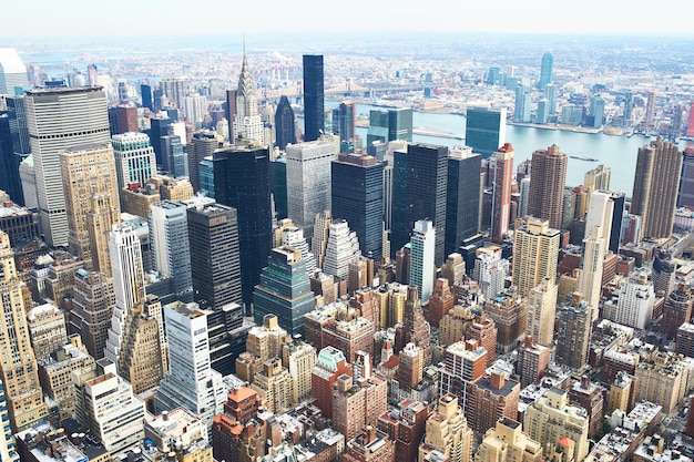 Photo vue sur la ville de manhattan depuis l'empire state building