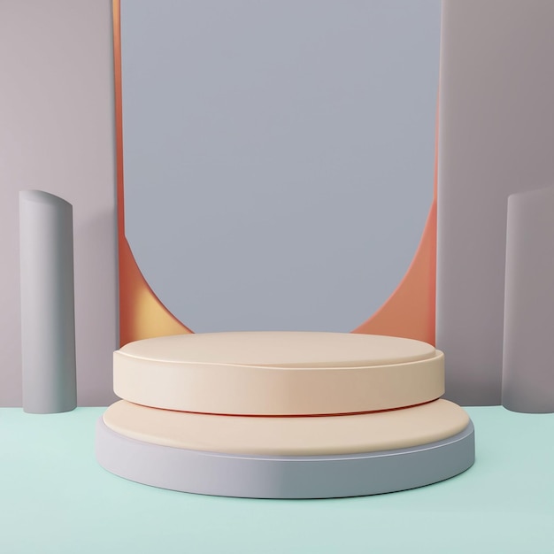 3d background products minimal podium scene with geometric platform ai generative