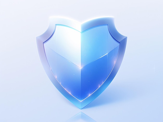 Photo 3d cartoon transparent blue shield shield rendering