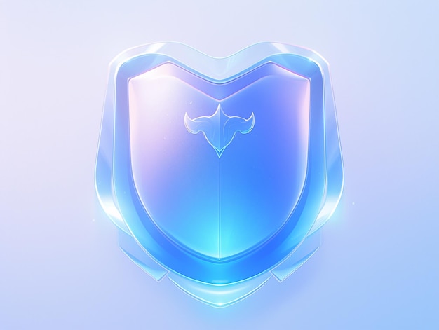 Photo 3d cartoon transparent blue shield shield rendering