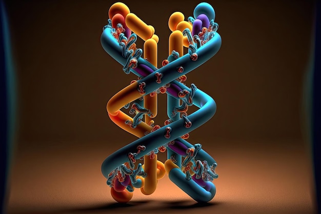 Photo 3d chromosome science test tube made by aiartificial intelligence