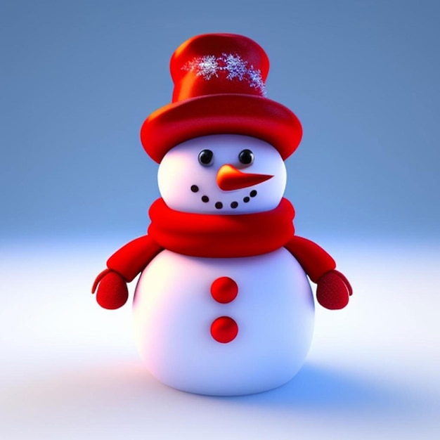 3d cute christmas snowman