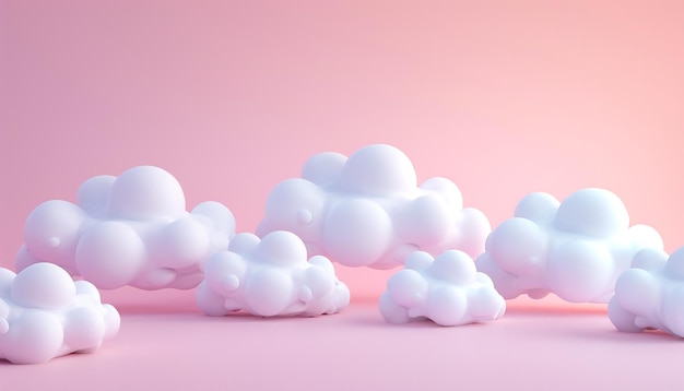 Photo 3d cute cloud cartoon style