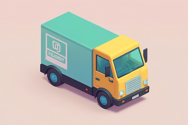 Photo 3d delivery truck icon