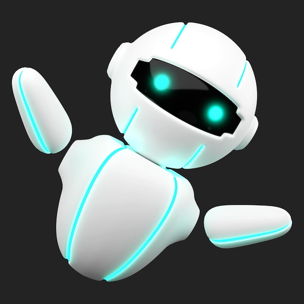 3D Friendly Cute robot virtual smart assistant bot chatbot mascot AI Artificial intelligence