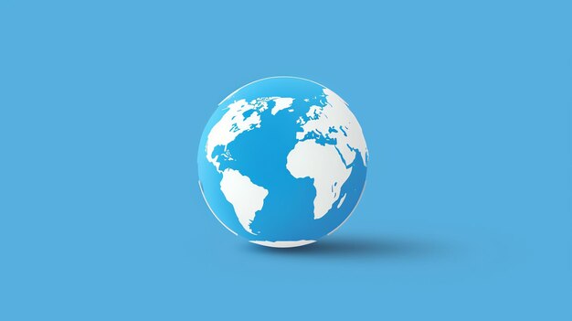 Photo a 3d globe against a blue background