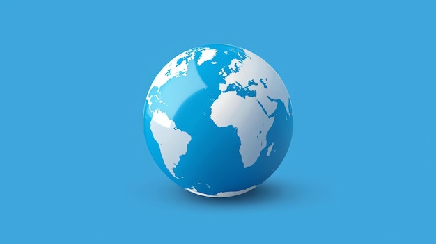 Photo a 3d globe rendered against a blue background