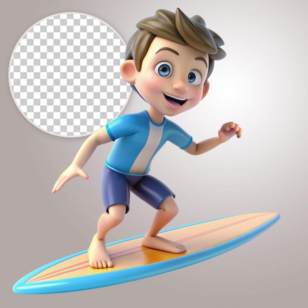 3D-illustratie van een cartoon personage snowboarder geïsoleerd op een doorzichtige achtergrond