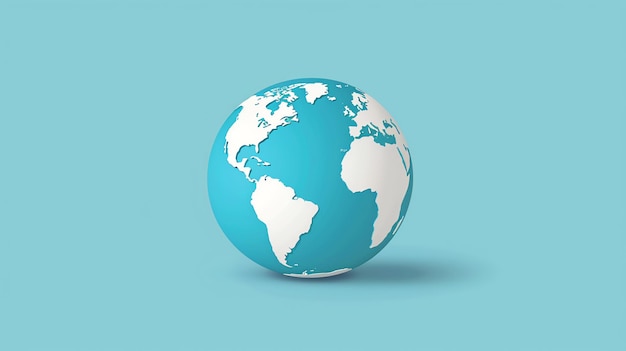 Photo a 3d illustration of the earth globe against a blue background