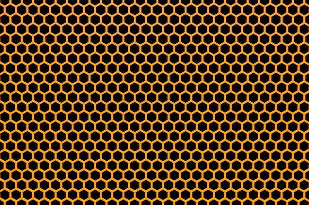 Photo 3d illustration of a yellow honeycomb monochrome honeycomb for honey pattern of simple geometric hexagonal shapes mosaic background bee honeycomb concept beehive