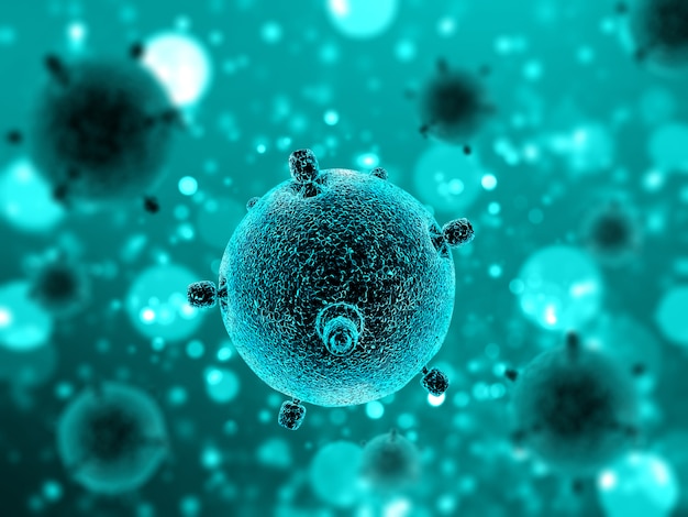 3D medical background with close up of virus cell