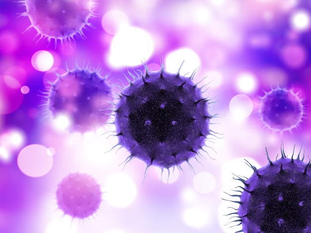 3D medical background with virus cells 