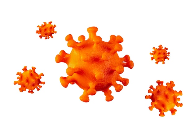 Photo 3d model of the virus covid19 printed on a 3d printer