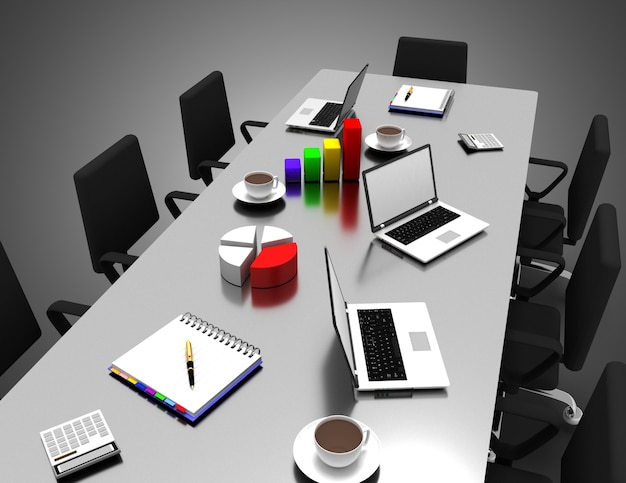 3d Office meeting room . 3d illustration