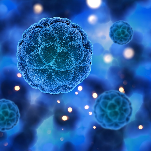 3D render of an abstract medical background with virus cells