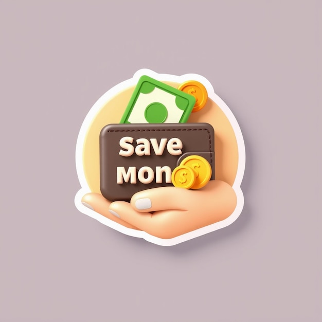 Photo 3d save money icon wallet coins and finance transfer concepts