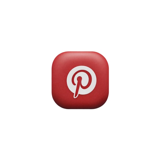 Foto quadrato 3d con il logo singolo di pinterest