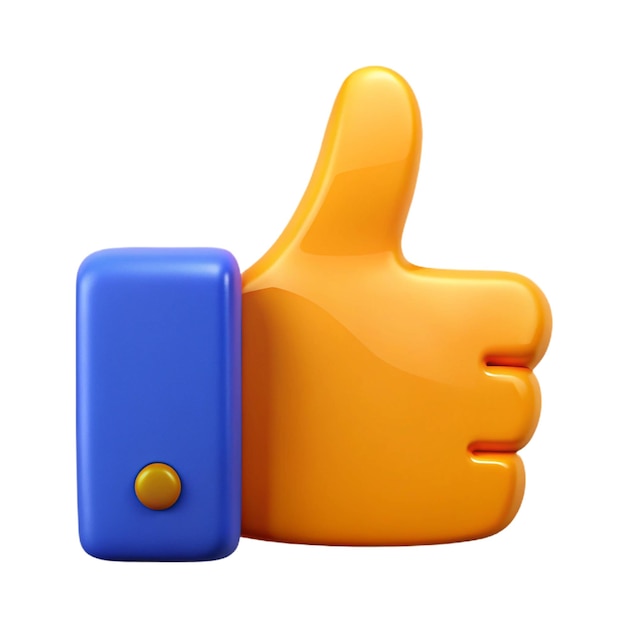 Photo 3d thumbs up emoji positive feedback like icon