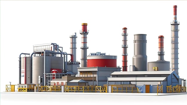 Photo 3d vector illustration of a modern factory manufacturing industry plant factory project modern