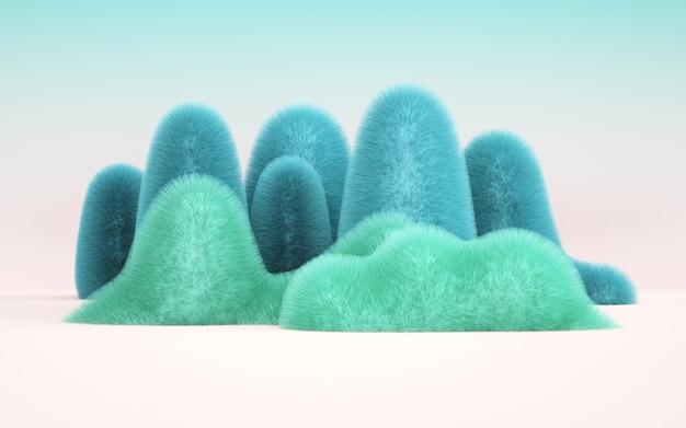 Abstract 3d art background with fluffy