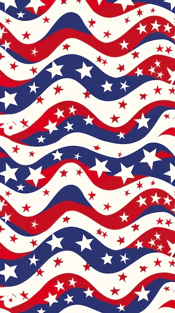 Photo abstract american flag with wavy stars and stripes