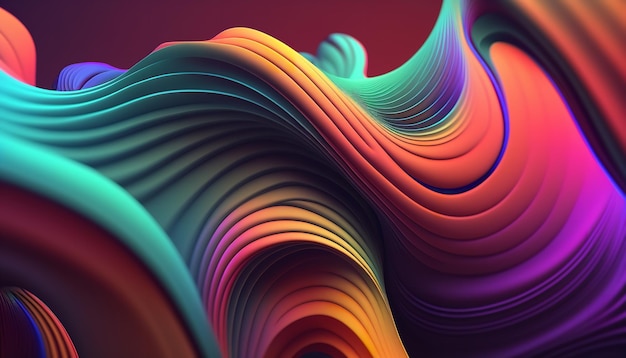 Abstract Background of an abstract horizontal wave in color Generative Ai