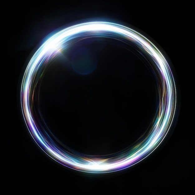 Photo abstract circle light effect 3d design on black background