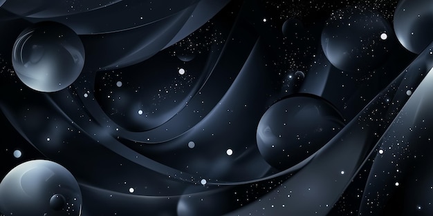 Photo abstract dark background depicting planets and stars in outer space