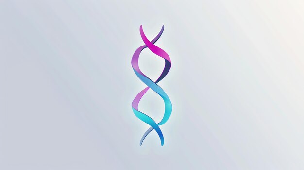 Photo abstract dna helix illustration with blue and pink tones