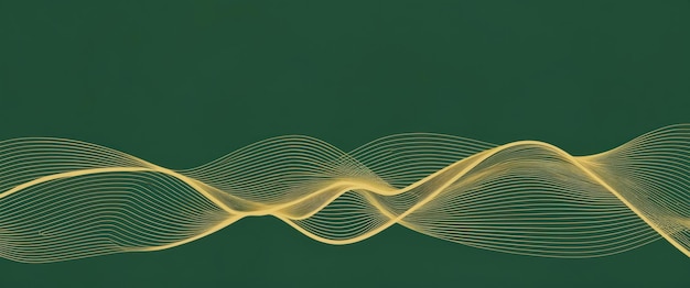 Foto abstratte linee topografiche dorate che scorrono elegantemente su uno sfondo verde ricco