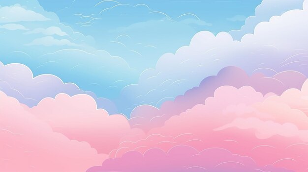 Abstract Kawaii Cloudy Colorful Sky Background Soft Gradient