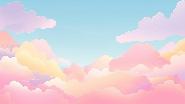 Photo abstract kawaii cloudy colorful sky background soft gradient