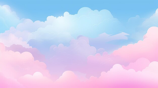 Abstract Kawaii Cloudy Colorful Sky Background Soft Gradient