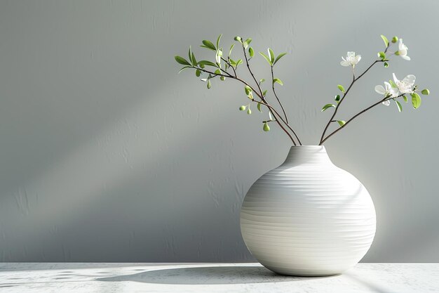 Photo abstract minimal concept white vase copy space