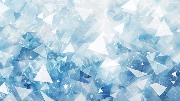 Photo abstract mosaic featuring blue and white triangles crystalline textures and shimmering backdrop