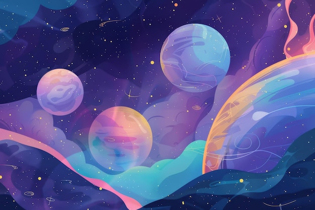 Photo abstract planets and space background